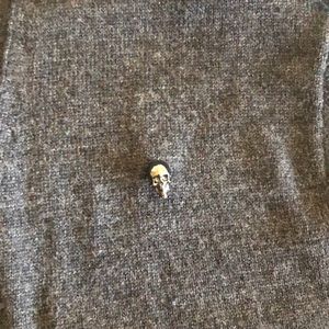 Mens Gunmetal mini Skull Pin
